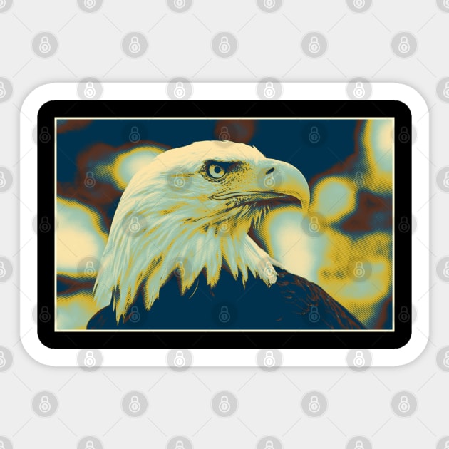 Eagle Head Pop 4 Sticker by Korvus78